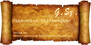 Gyurovics Szilveszter névjegykártya